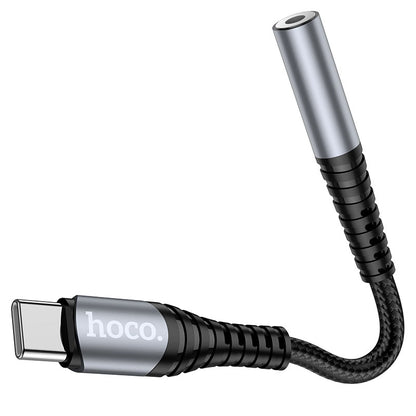 USB-C lydadapter - 3,5 mm HOCO LS33, grå