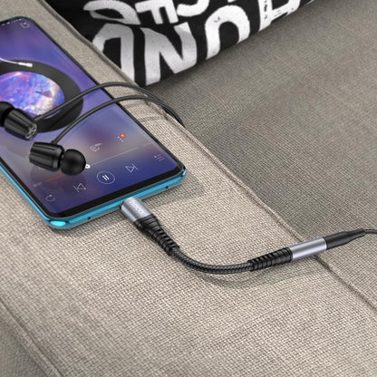 USB-C lydadapter - 3,5 mm HOCO LS33, grå
