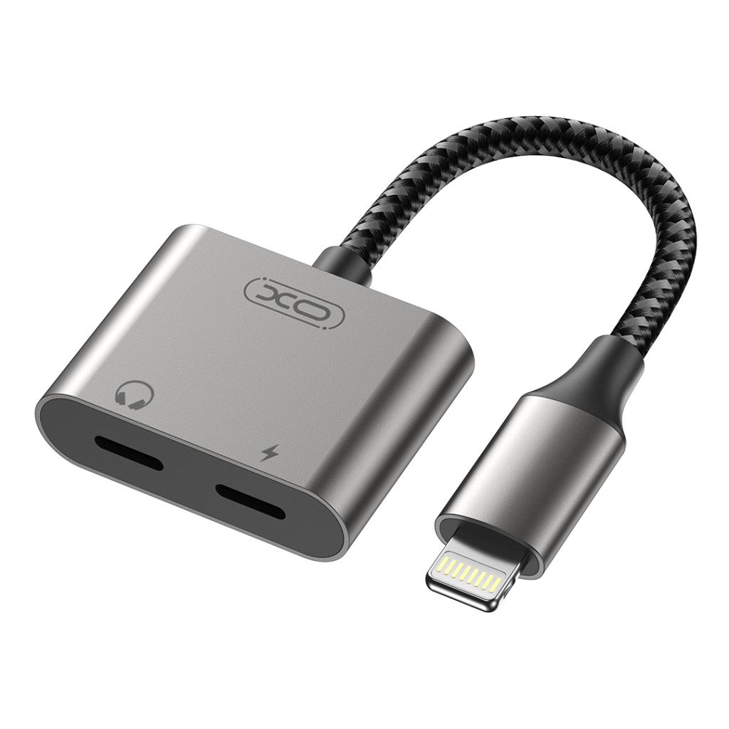 Lightning Audio Adapter - 2 x Lightning XO Design NB-R258A, Grå