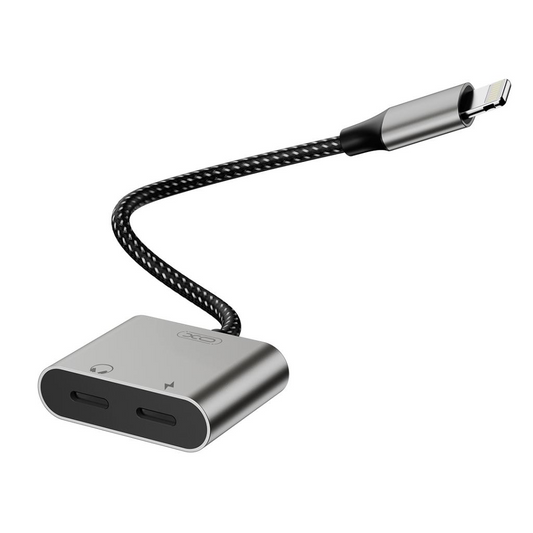 Lightning Audio Adapter - 2 x Lightning XO Design NB-R258A, Grå