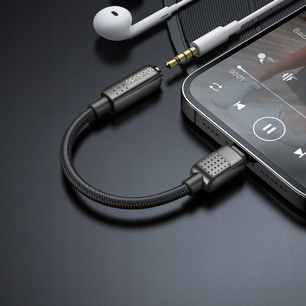 Lightning-lydadapter - 3.5mm McDodo CA-5010, Svart