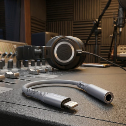 Audioadapter Lightning - 3.5mm Techsuit AC2 SoundFlex, Grå