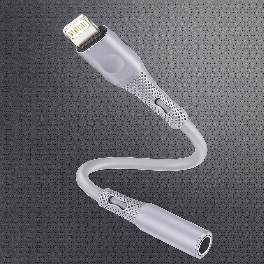 Audioadapter Lightning - 3.5mm Techsuit AC2 SoundFlex, Grå