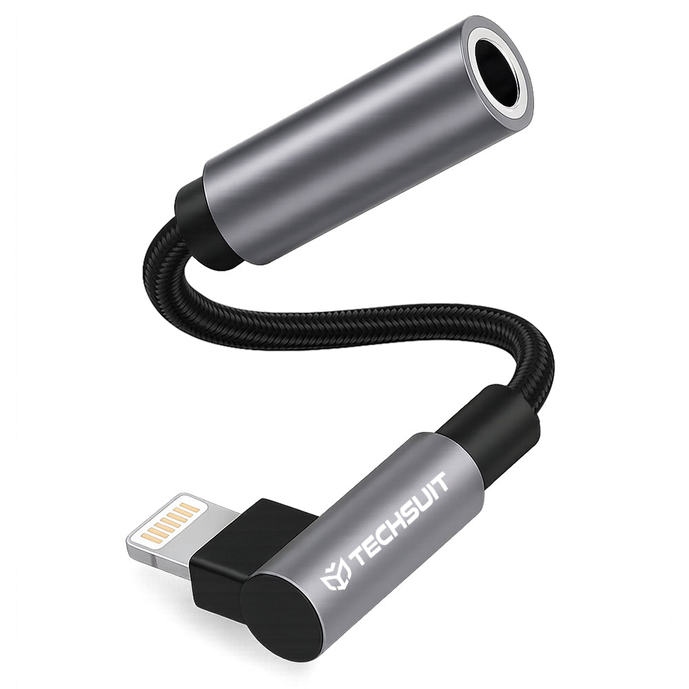 Audioadapter Lightning - 3.5mm Techsuit AC6 MusicDox, Grå
