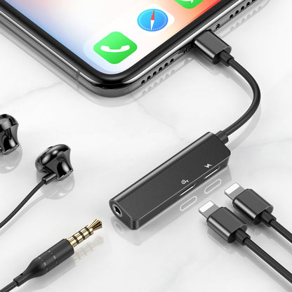 Lightning Audio Adapter - Lightning / 3.5mm Baseus L52, Svart CALL52-01