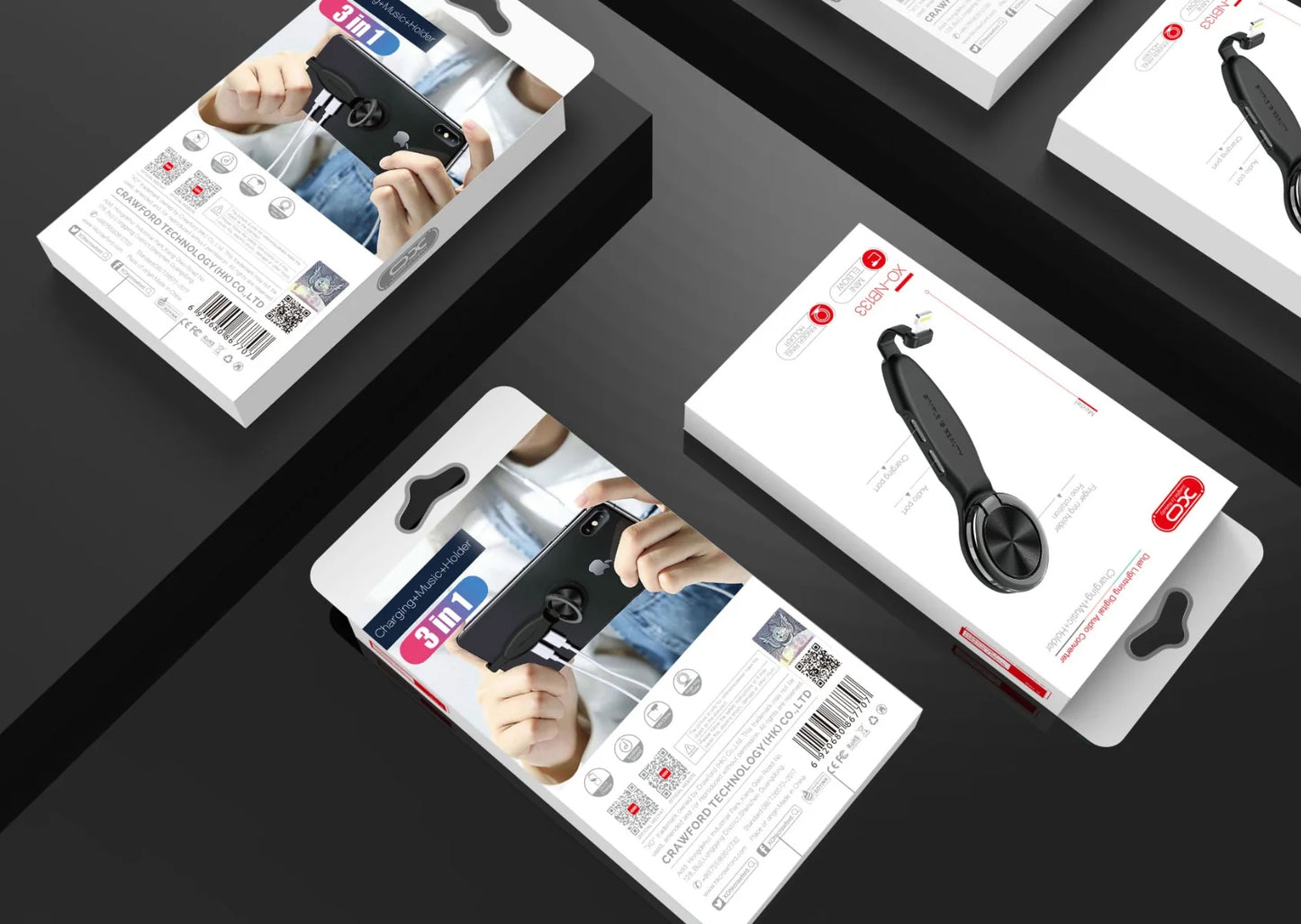 Lightning-lydadapter - 2 x Lightning XO Design NB133, Svart