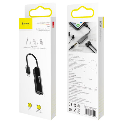 Lightning Audio Adapter - Lightning / 3.5mm Baseus L52, Svart CALL52-01