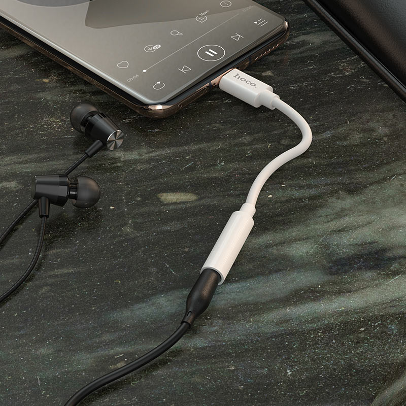 USB-C til 3,5 mm lydadapter HOCO LS30, hvit