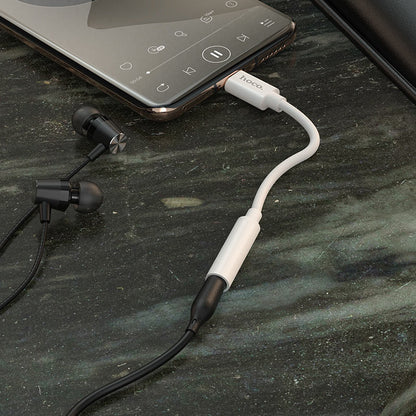 USB-C til 3,5 mm lydadapter HOCO LS30, hvit