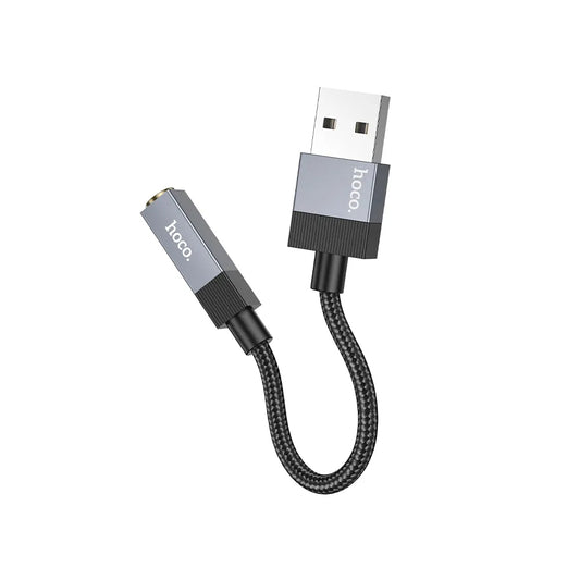 HOCO UPA32D lydadapter, USB-A - 3,5 mm, svart