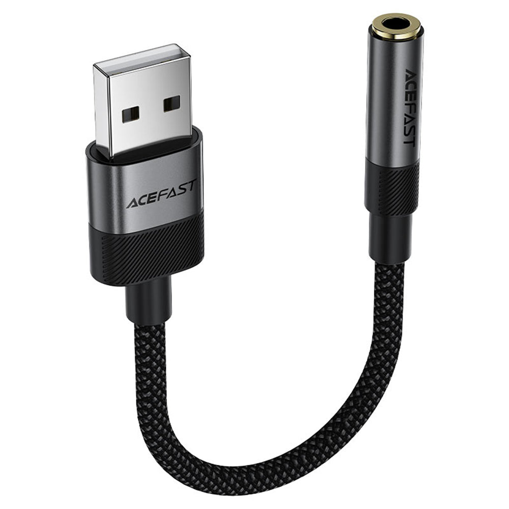 Audioadapter Acefast J13, USB-A - 3,5 mm, Svart
