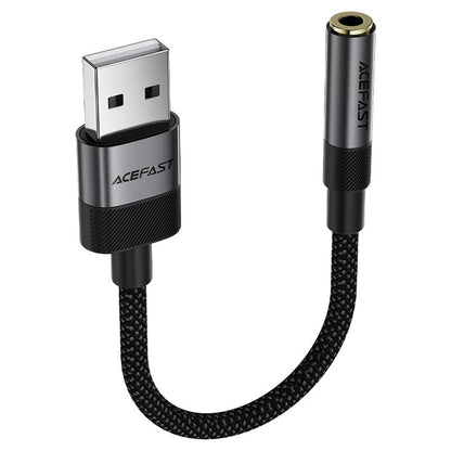 Audioadapter Acefast J13, USB-A - 3,5 mm, Svart