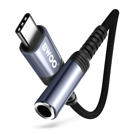 USB-C til 3,5 mm lydadapter BWOO BZ47, Svart