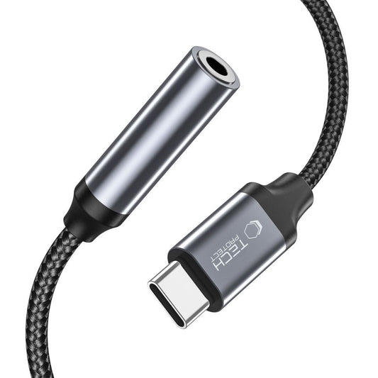 Audioadapter USB-C - 3,5 mm Tech-Protect Ultraboost, Svart