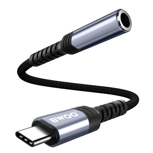 USB-C til 3,5 mm lydadapter BWOO BZ47, Svart