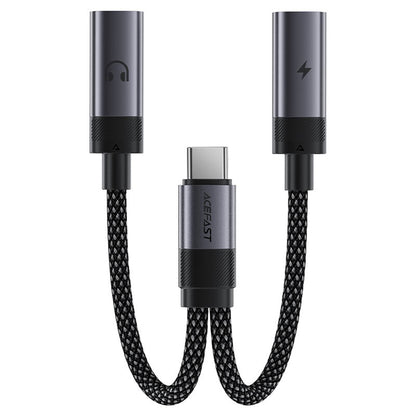 USB-C lydadapter - 2 x USB-C Acefast J14, Svart
