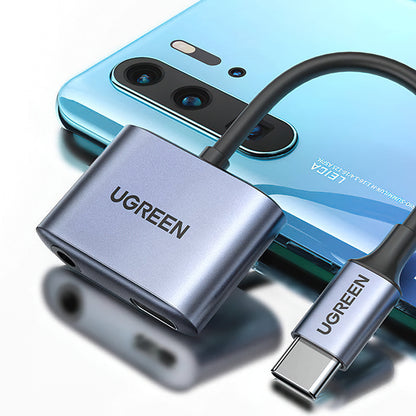 USB-C til 3.5mm / USB-C UGREEN CM231 lydadapter, Grå