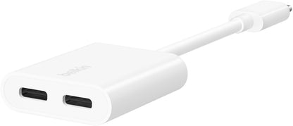 USB-C lydadapter - USB-C / USB-C Belkin RockStar, hvit F7U081btWH