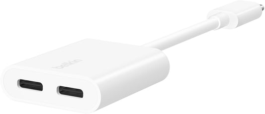 USB-C lydadapter - USB-C / USB-C Belkin RockStar, hvit F7U081btWH
