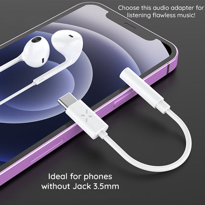 Audioadapter USB-C - 3.5mm Fast, Hvit