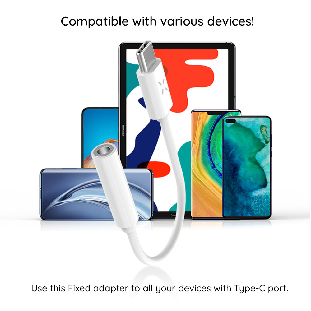 Audioadapter USB-C - 3.5mm Fast, Hvit
