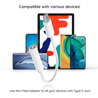 Audioadapter USB-C - 3.5mm Fast, Hvit
