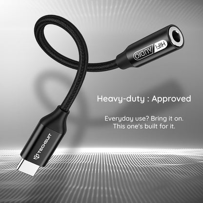 Audioadapter USB-C - 3.5mm Techsuit AC13 FuseXound, Svart