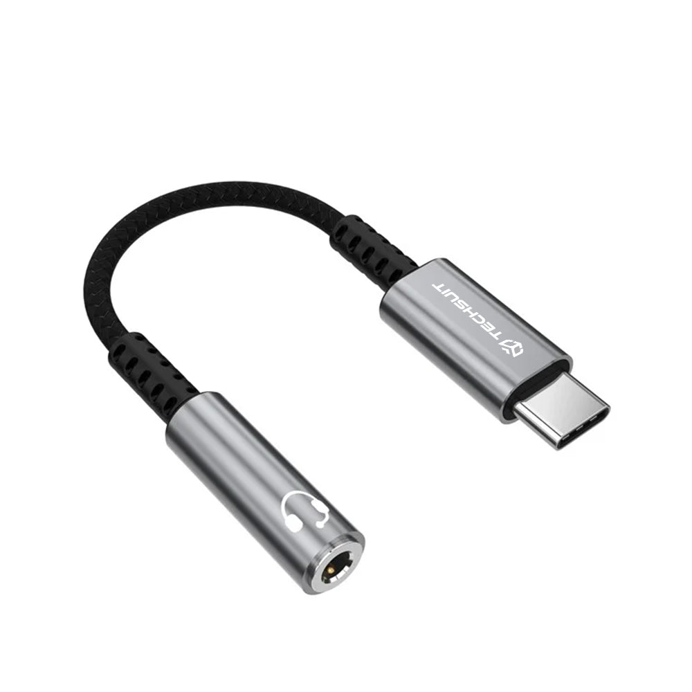 Audioadapter USB-C - 3.5mm Techsuit AC14 SonicPiX, Grå