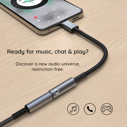 Audioadapter USB-C - 3.5mm Techsuit AC14 SonicPiX, Grå