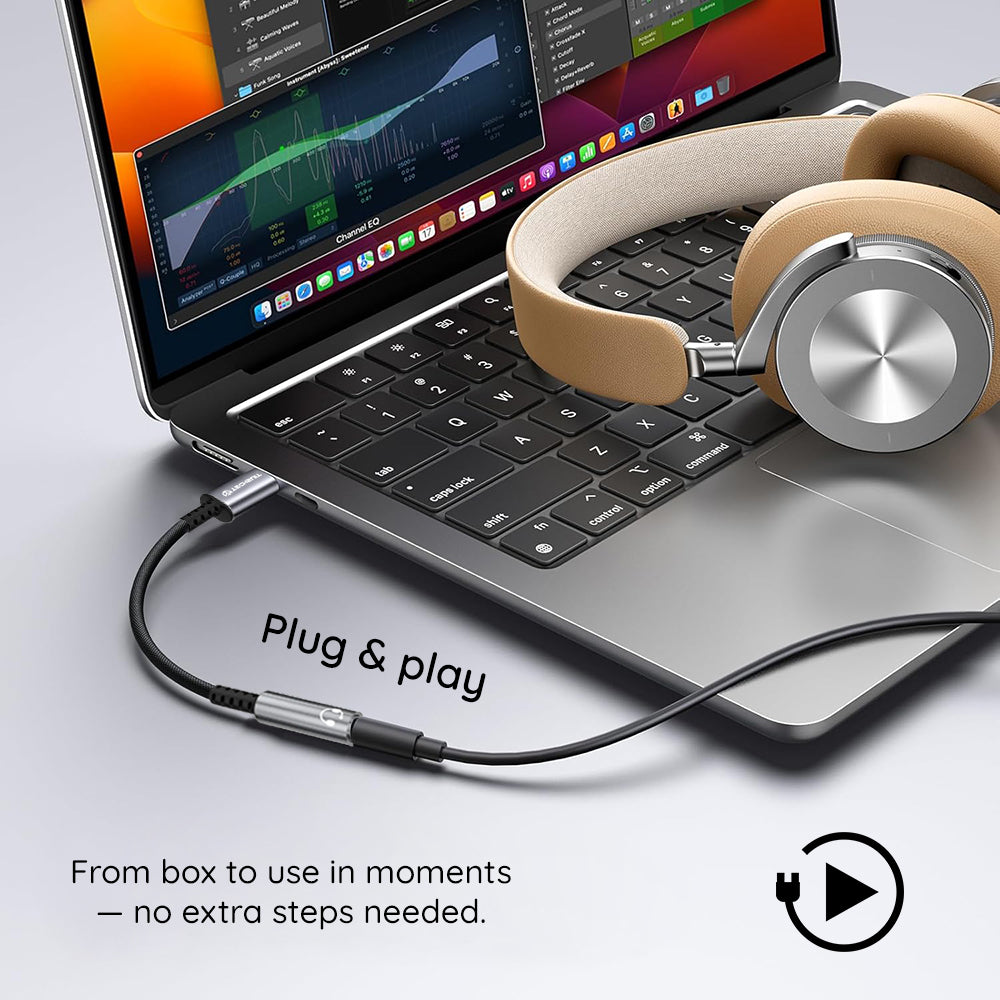 Audioadapter USB-C - 3.5mm Techsuit AC14 SonicPiX, Grå