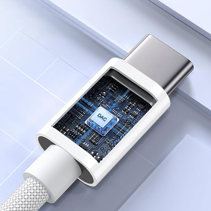 USB-C til 3.5mm lydadapter Techsuit AC18 MusicBox, Hvit, Sett med 2 stk