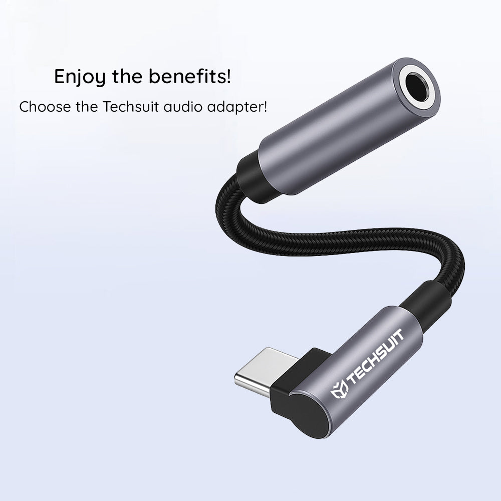 Audioadapter USB-C - 3.5mm Techsuit AC7 MusicDox, Grå