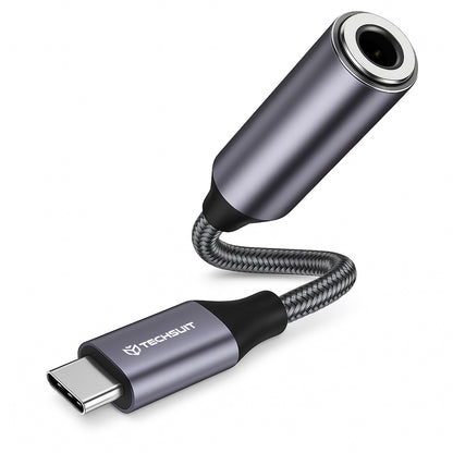 USB-C til 3.5mm lydadapter Techsuit AC8 MusicDox, Grå