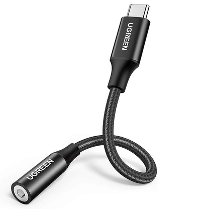 USB-C til 3.5mm lydadapter UGREEN AV142, Svart