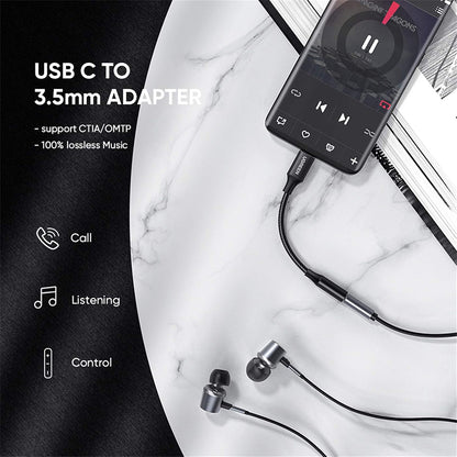 USB-C til 3.5mm lydadapter UGREEN AV142, Svart
