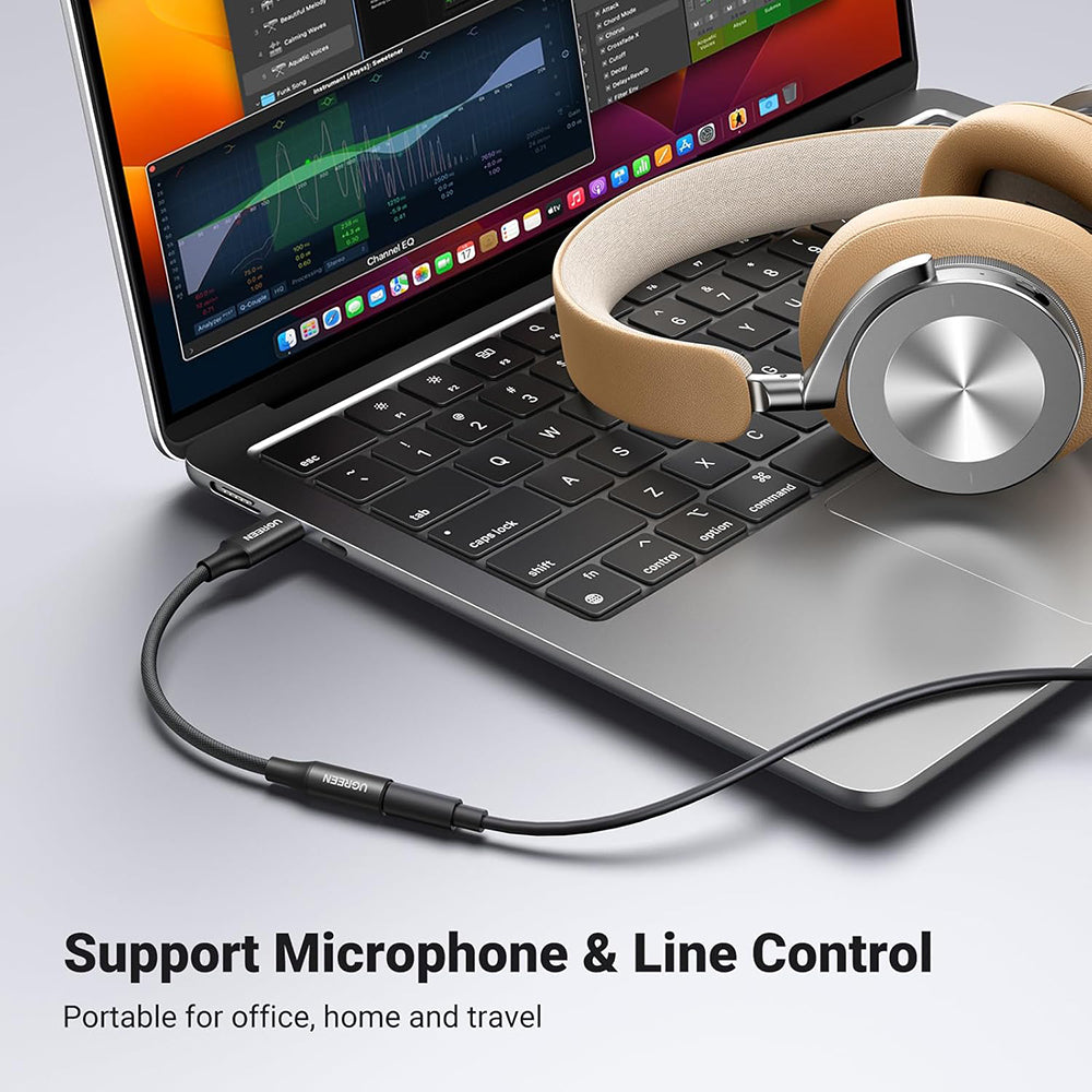 USB-C til 3,5 mm lydadapter UGREEN AV161, Svart