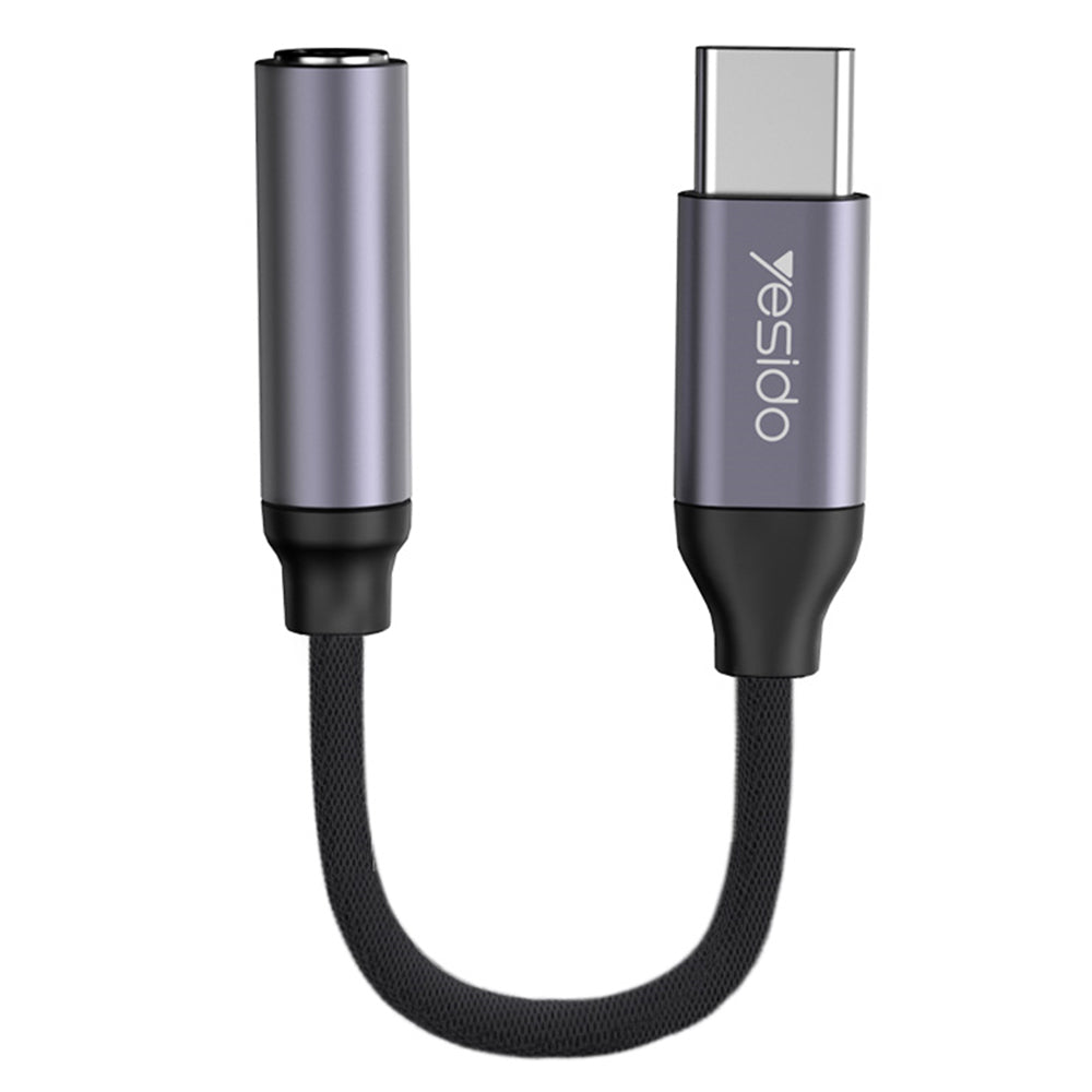 USB-C til 3.5mm lydadapter Yesido YAU19, Svart