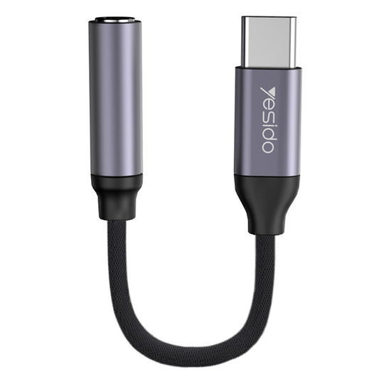 USB-C til 3.5mm lydadapter Yesido YAU19, Svart