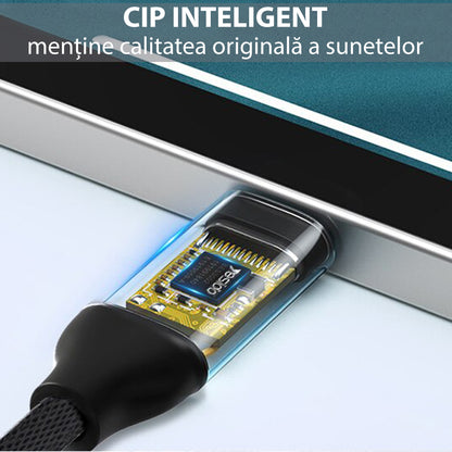 USB-C til 3.5mm lydadapter Yesido YAU19, Svart