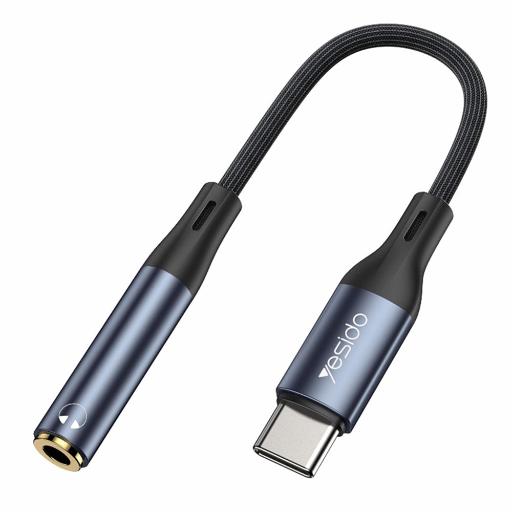 Audioadapter USB-C - 3.5mm Yesido YAU38, Svart