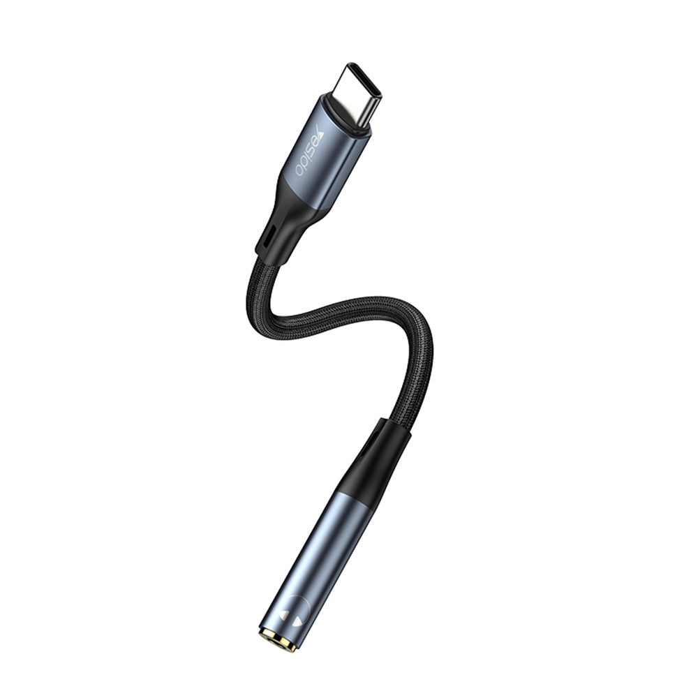 Audioadapter USB-C - 3.5mm Yesido YAU38, Svart