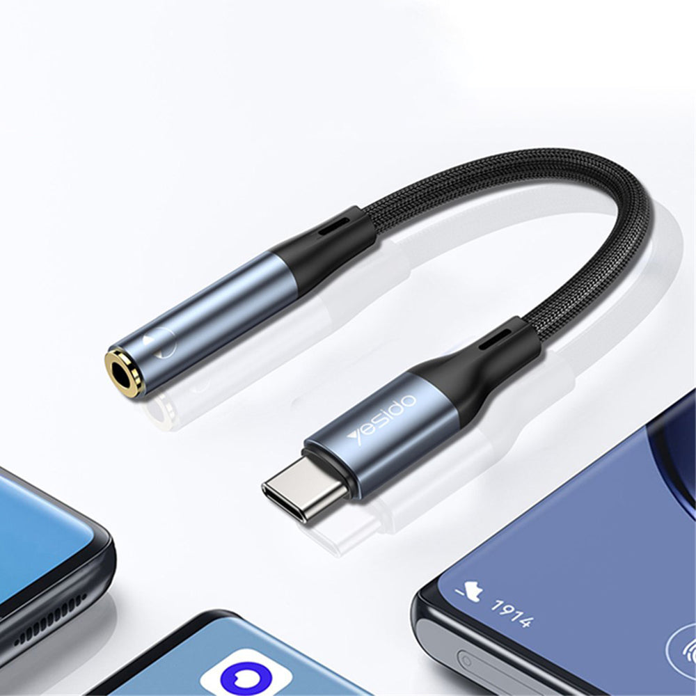 Audioadapter USB-C - 3.5mm Yesido YAU38, Svart