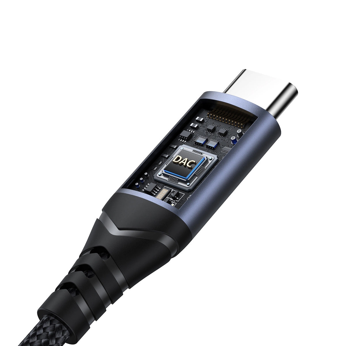 USB-C til 3,5 mm lydadapter Joyroom SY-C01, Svart