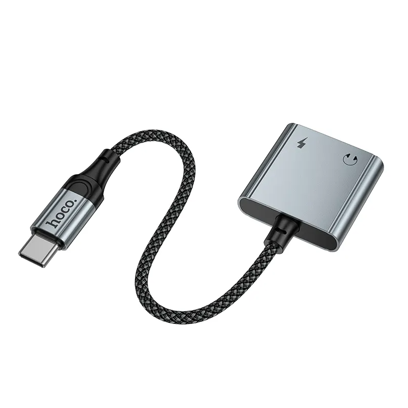 USB-C lydadapter - USB-C / USB-C HOCO UPA34A, grå