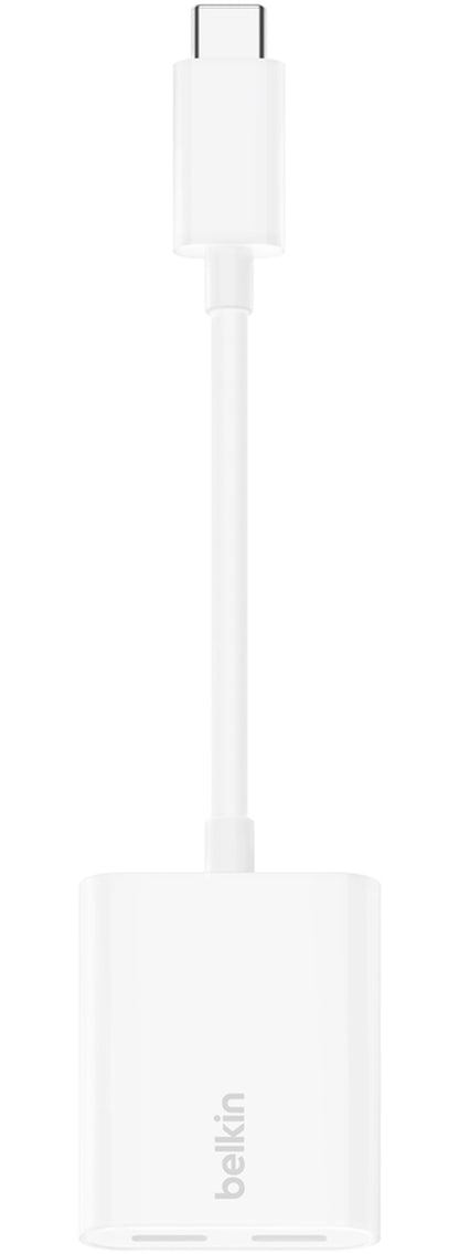 USB-C lydadapter - USB-C / USB-C Belkin RockStar, hvit F7U081btWH