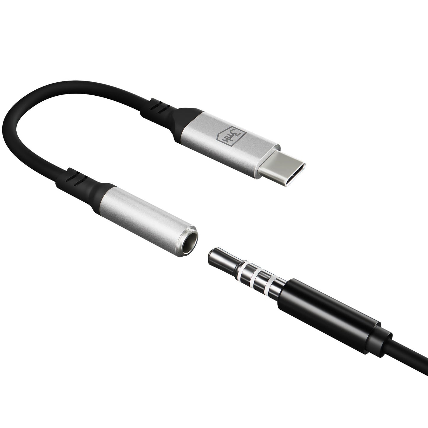 USB-C lydadapter - 3,5 mm 3MK, sølv