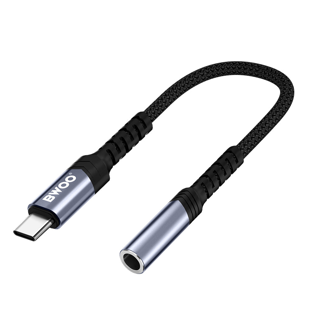 USB-C til 3,5 mm lydadapter BWOO BZ47, Svart