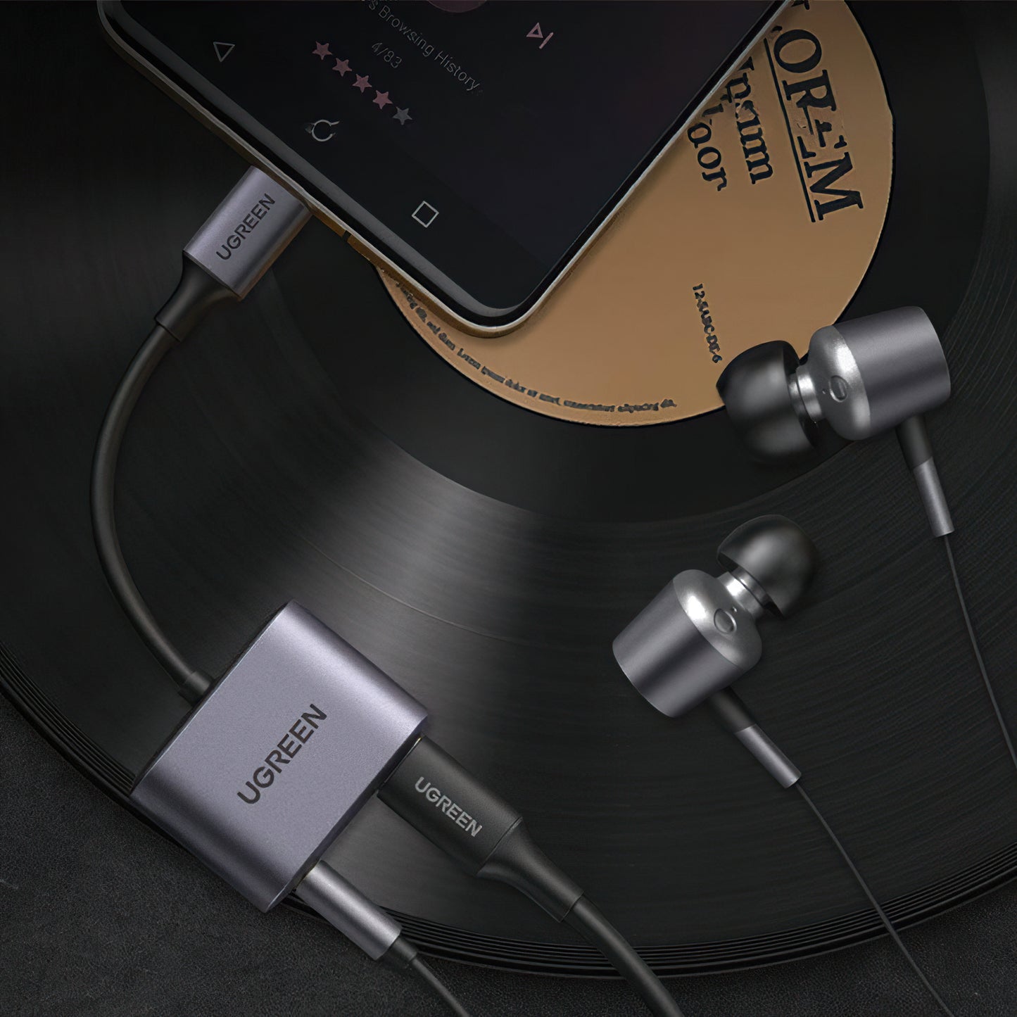 USB-C til 3.5mm / USB-C UGREEN CM231 lydadapter, Grå