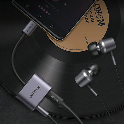 USB-C til 3.5mm / USB-C UGREEN CM231 lydadapter, Grå