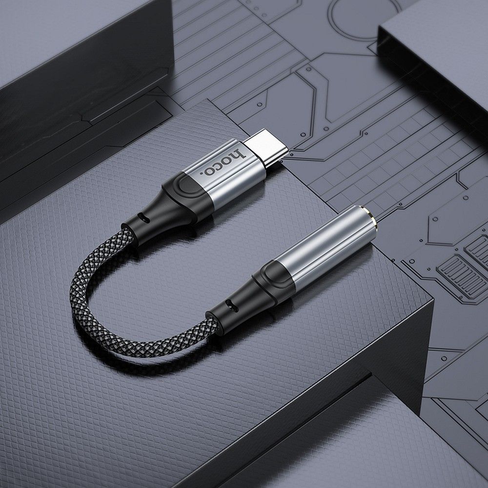 Audioadapter USB-C - 3.5mm HOCO LS36, Grå